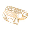 Brazalete redondo geométrico de puño ancho para mujer, brazalete abierto hueco de aleación de Color dorado y plateado para mujer, joyería de fiesta a la moda