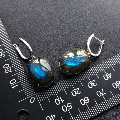 Boucle d'oreille en argent en pierre Labradorite