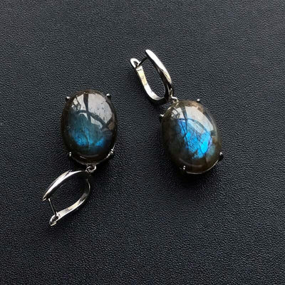 Boucle d'oreille en argent en pierre Labradorite